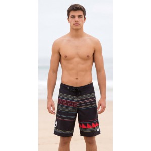 Life Style Butiken Ανδρικό Εμπριμέ Μαγιό BOARDSHORT μήκους 57 cm LS114866 BLACK Ανδρικά