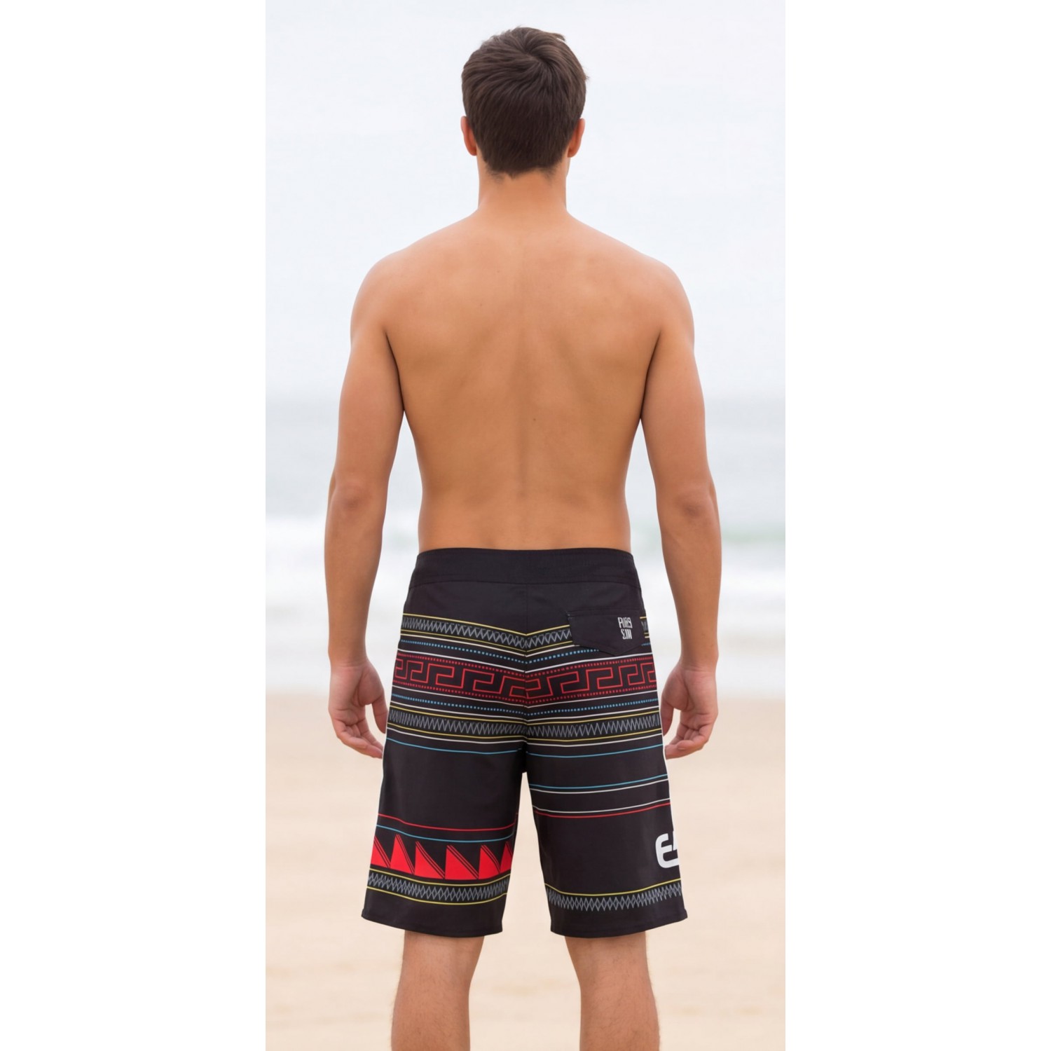 Life Style Butiken Ανδρικό Εμπριμέ Μαγιό BOARDSHORT μήκους 57 cm LS114866 BLACK Ανδρικά