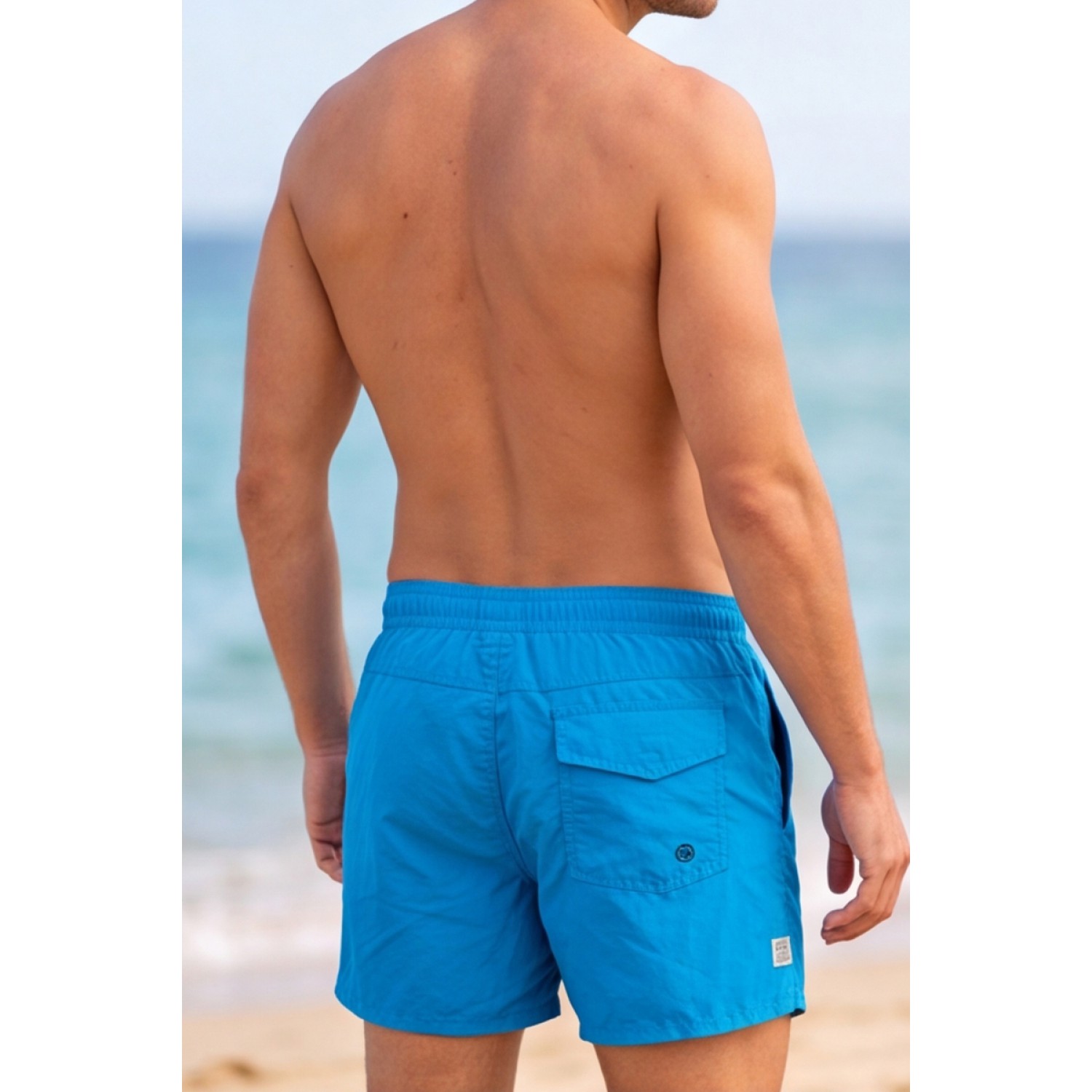 Life Style Butiken Ανδρικό Μονόχρωμο Μαγιό μήκους 40 cm LS11681 CIEL Ανδρικά