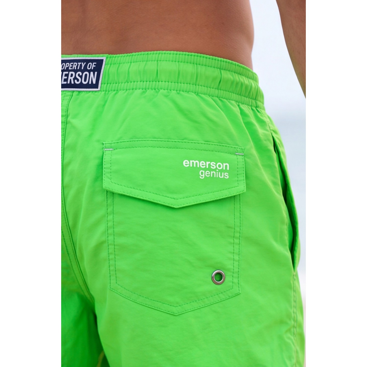 Life Style Butiken Ανδρικό Μονόχρωμο Μαγιό μήκους 40 cm LS11684 LIME Ανδρικά