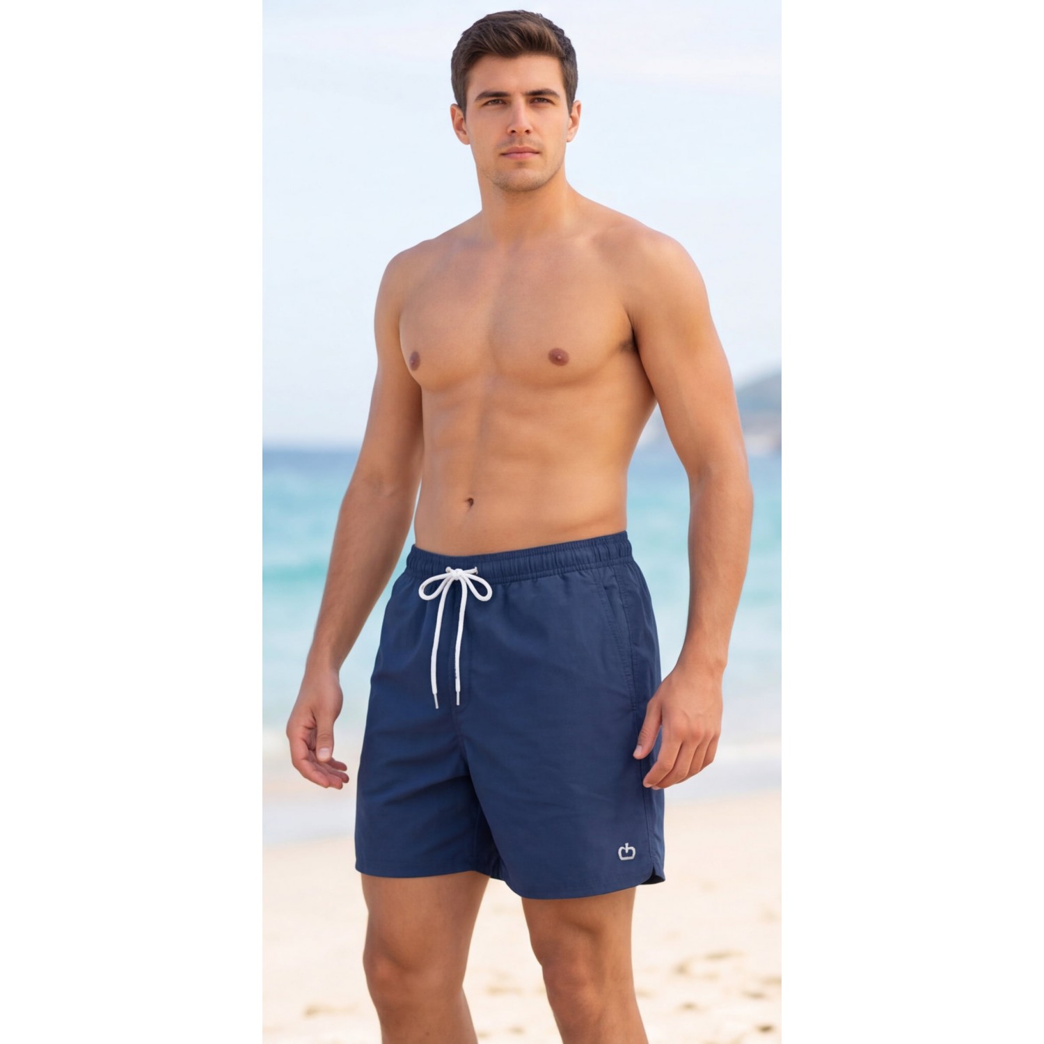 Life Style Butiken Ανδρικό Μονόχρωμο Μαγιό μήκους 40 cm LS11684 NAVY Ανδρικά