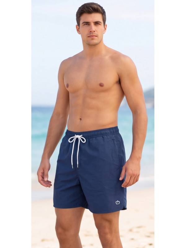 Life Style Butiken Ανδρικό Μονόχρωμο Μαγιό μήκους 40 cm LS11684 NAVY