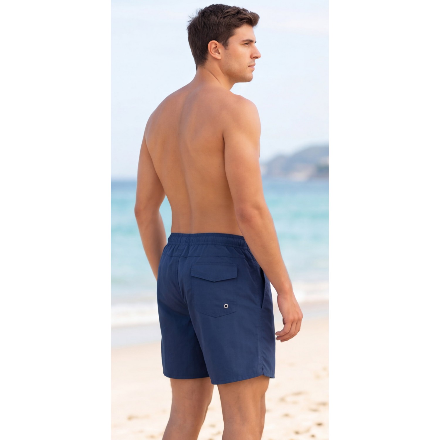 Life Style Butiken Ανδρικό Μονόχρωμο Μαγιό μήκους 40 cm LS11684 NAVY Ανδρικά