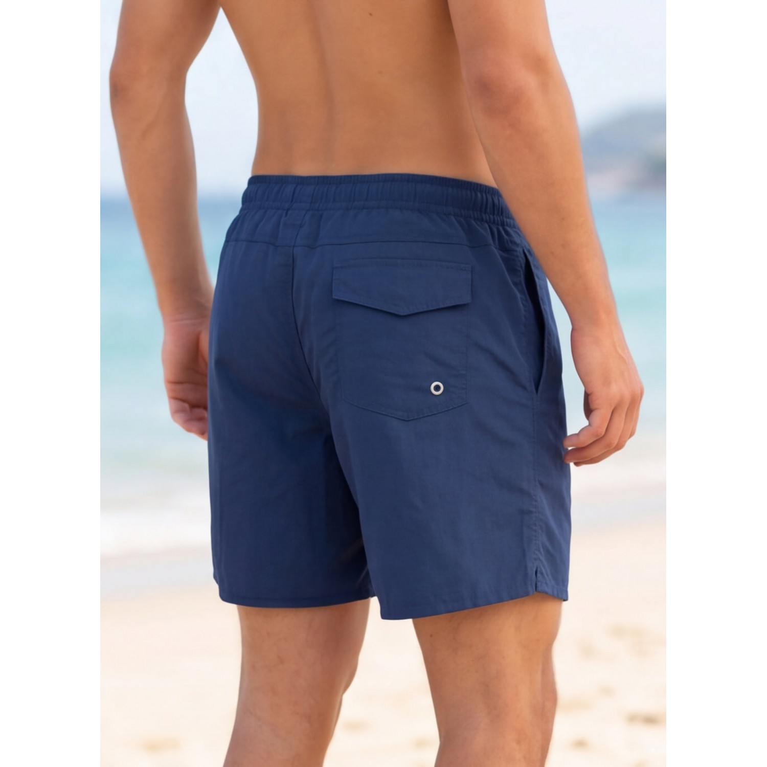 Life Style Butiken Ανδρικό Μονόχρωμο Μαγιό μήκους 40 cm LS11684 NAVY Ανδρικά