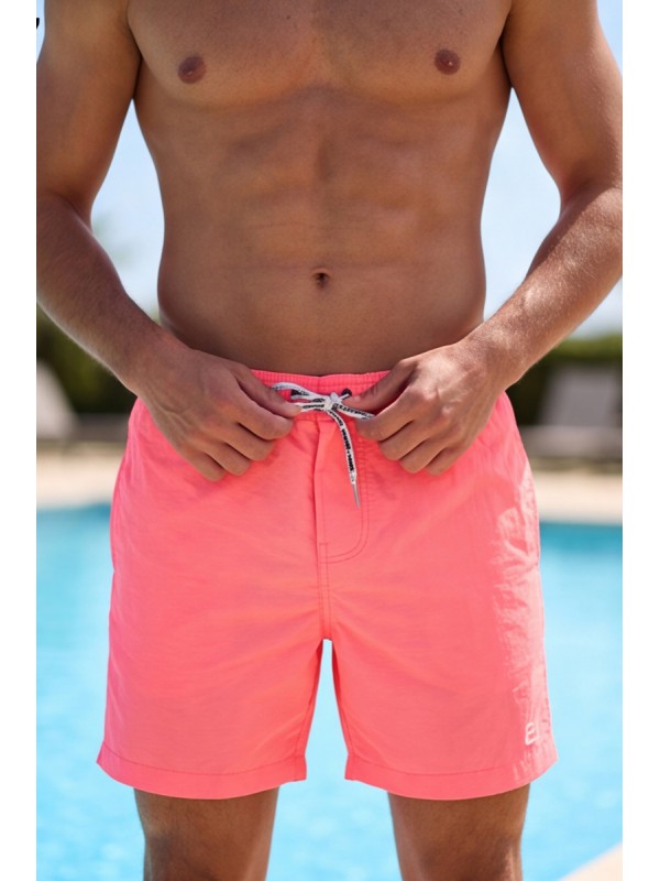 Life Style Butiken Ανδρικό Μονόχρωμο Μαγιό μήκους 40 cm LS11684 PINK