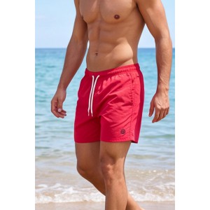 Life Style Butiken Ανδρικό Μονόχρωμο Μαγιό μήκους 40 cm LS11684 RED Ανδρικά