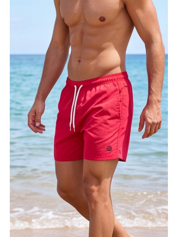 Life Style Butiken Ανδρικό Μονόχρωμο Μαγιό μήκους 40 cm LS11684 RED