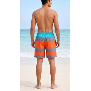 Life Style Butiken Ανδρικό Ριγέ Μαγιό 44cm LS1300030 ORANGE Ανδρικά