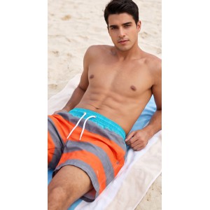 Life Style Butiken Ανδρικό Ριγέ Μαγιό 44cm LS1300030 ORANGE Ανδρικά
