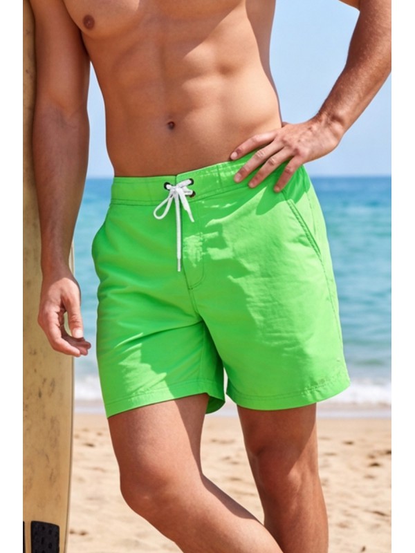 Life Style Butiken Ανδρικό Μονόχρωμο Μαγιό μήκους 40 cm LS131380 LIME