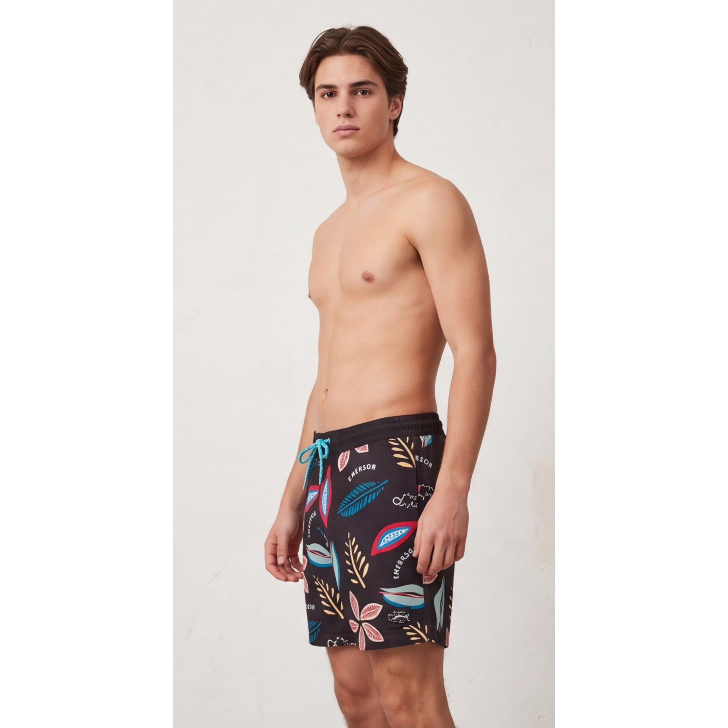 Life Style Butiken Ανδρικό Εμπριμέ Μαγιό μήκους 45cm LS152411 BLACK Ανδρικά
