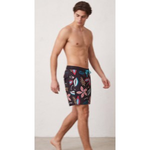 Life Style Butiken Ανδρικό Εμπριμέ Μαγιό μήκους 45cm LS152411 BLACK Ανδρικά