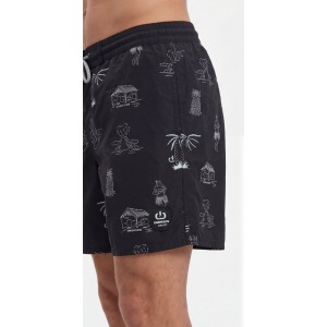 Life Style Butiken Ανδρικό Εμπριμέ Μαγιό μήκους 47 cm LS152412 BLACK Ανδρικά