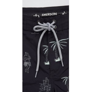 Life Style Butiken Ανδρικό Εμπριμέ Μαγιό μήκους 47 cm LS152412 BLACK Ανδρικά