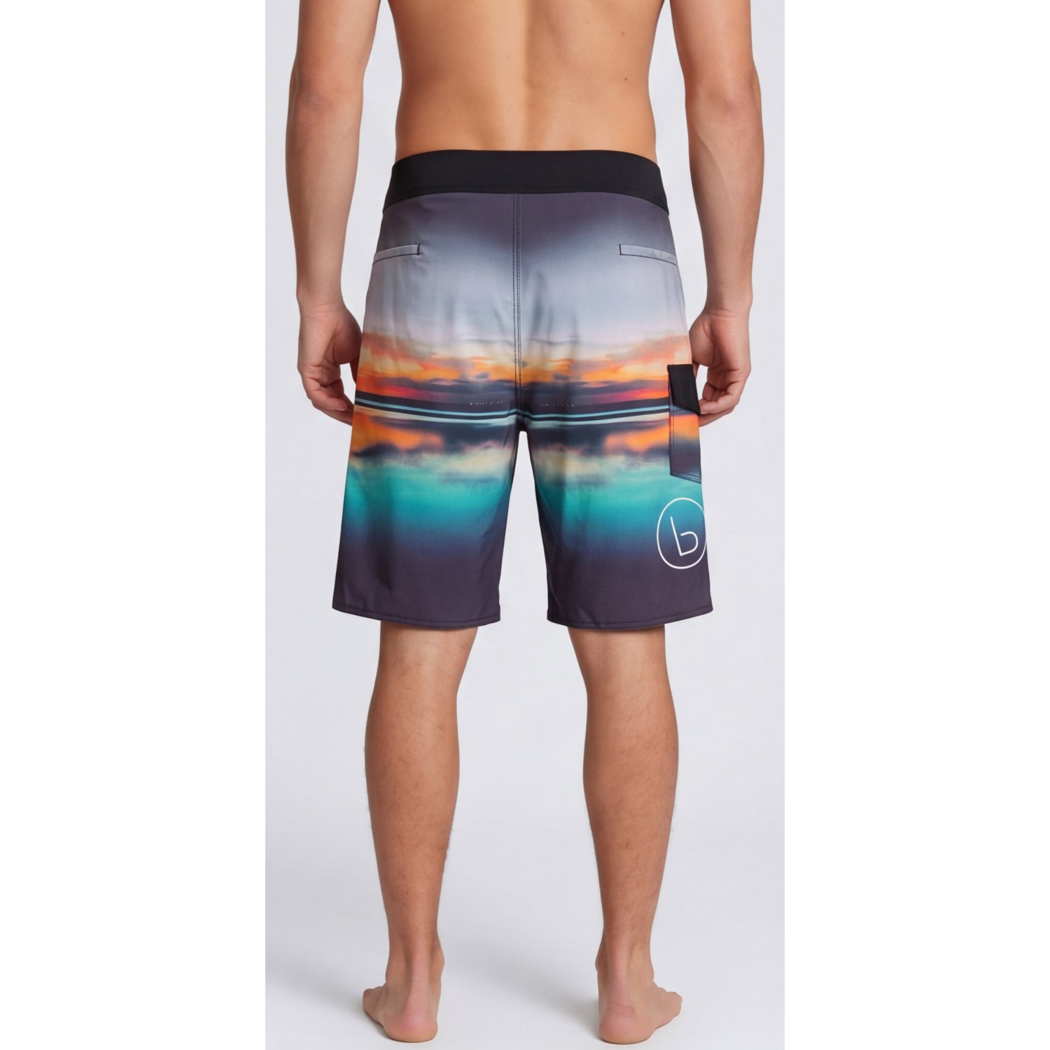 Life Style Butiken Ανδρικό Εμπριμέ Μαγιό BOARDSHORT μήκους 55 cm LS1524133 BLACK Ανδρικά
