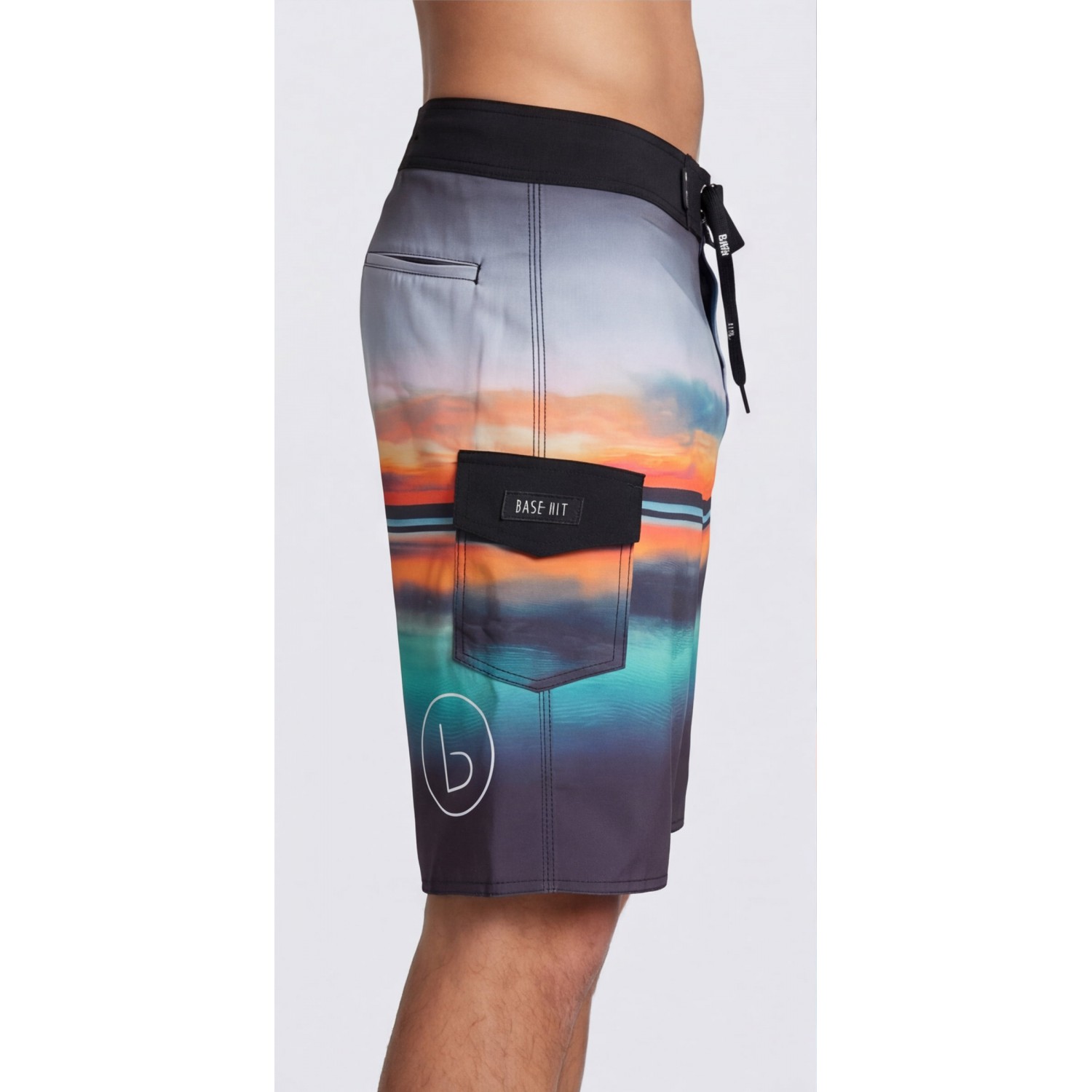 Life Style Butiken Ανδρικό Εμπριμέ Μαγιό BOARDSHORT μήκους 55 cm LS1524133 BLACK Ανδρικά