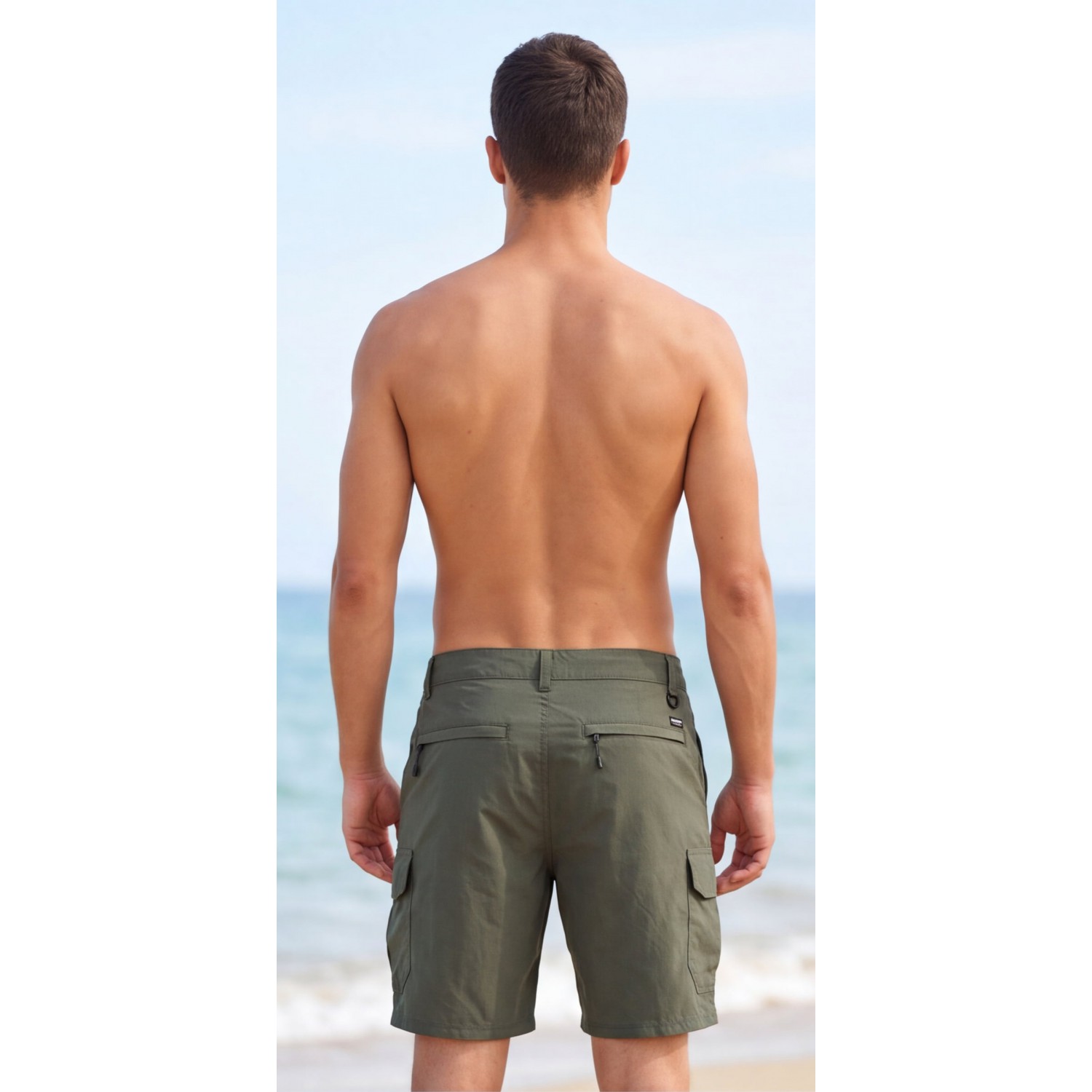 Life Style Butiken Ανδρικό Μονόχρωμο Μαγιό μήκους 50 cm LS153125 CHAKI Ανδρικά