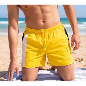 Life Style Butiken Ανδρικό Μονόχρωμο Μαγιό μήκους 38 cm LS154022 YELLOW Ανδρικά