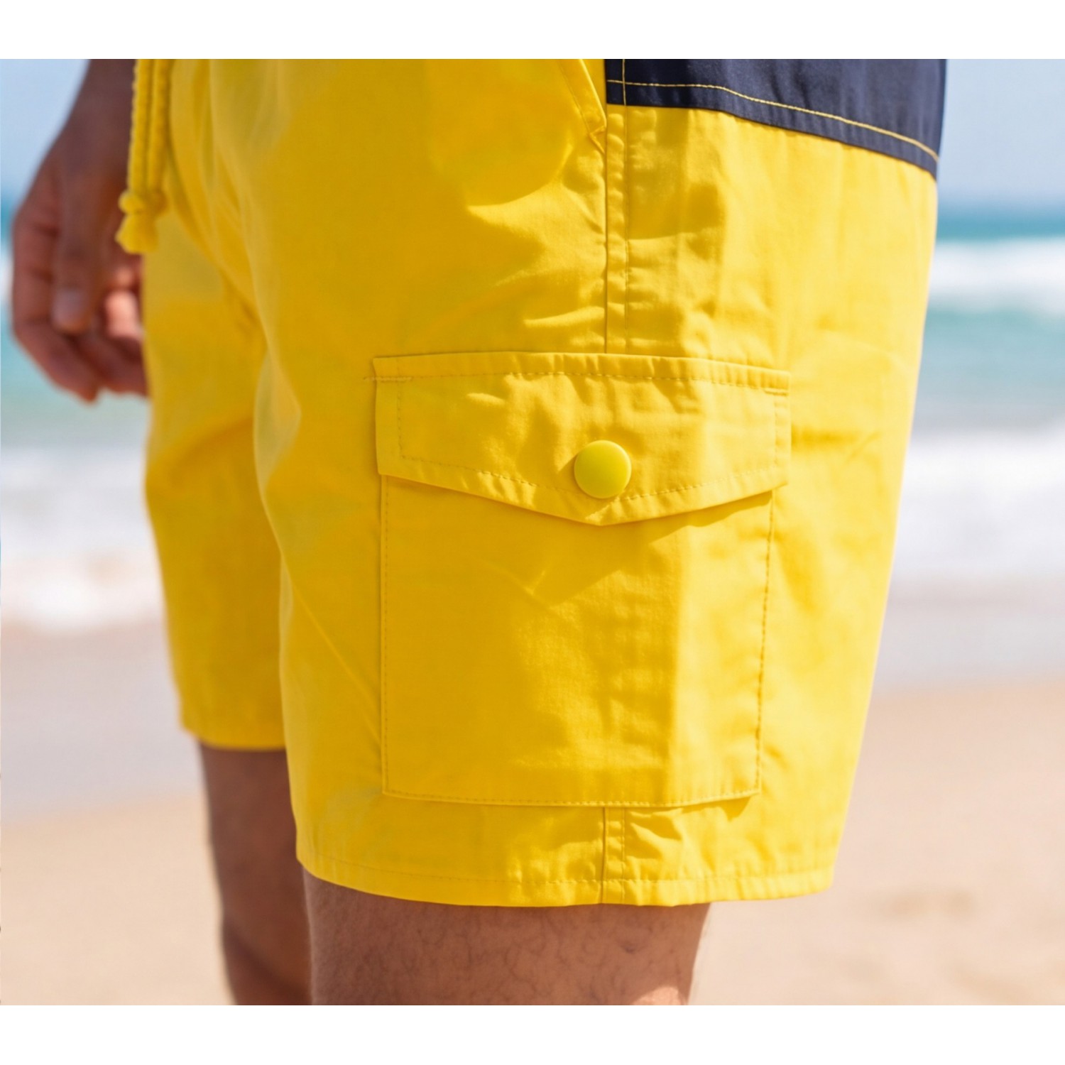 Life Style Butiken Ανδρικό Μονόχρωμο Μαγιό μήκους 38 cm LS154022 YELLOW Ανδρικά