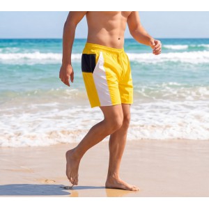 Life Style Butiken Ανδρικό Μονόχρωμο Μαγιό μήκους 38 cm LS154022 YELLOW Ανδρικά