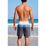 Life Style Butiken Ανδρικό Ριγέ Μαγιό μήκους 40 cm LS1131381 GREY 3