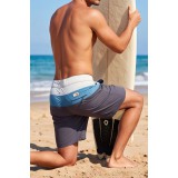 Life Style Butiken Ανδρικό Ριγέ Μαγιό μήκους 40 cm LS1131381 GREY 6