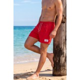 Life Style Butiken Ανδρικό Μονόχρωμο Μαγιό μήκους 40 cm LS1141701 RED 2