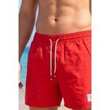 Life Style Butiken Ανδρικό Μονόχρωμο Μαγιό μήκους 40 cm LS1141701 RED 4