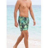 Life Style Butiken Ανδρικό Εμπριμέ Μαγιό μήκους 37 cm LS114833 GREEN 3
