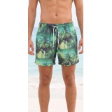 Life Style Butiken Ανδρικό Εμπριμέ Μαγιό μήκους 37 cm LS114833 GREEN 4