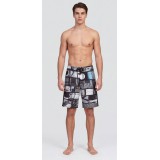 Life Style Butiken Ανδρικό Εμπριμέ Μαγιό BOARDSHORT μήκους 55 cm LS11486 BLACK 4