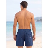 Life Style Butiken Ανδρικό Μονόχρωμο Μαγιό μήκους 40 cm LS11684 NAVY 5