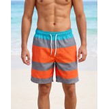 Life Style Butiken Ανδρικό Ριγέ Μαγιό 44cm LS1300030 ORANGE 1