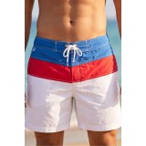 Life Style Butiken Ανδρικό Ριγέ Μαγιό μήκους 40 cm LS131383 WHITE 1