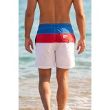 Life Style Butiken Ανδρικό Ριγέ Μαγιό μήκους 40 cm LS131383 WHITE 5