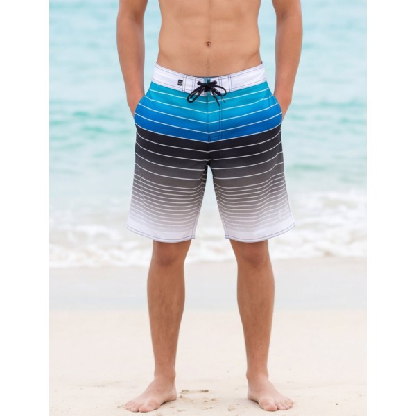 Life Style Butiken Ανδρικό Ριγέ Μαγιό BOARDSHORT μήκους 57 cm LS1486 BLUE