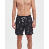 Life Style Butiken Ανδρικό Εμπριμέ Μαγιό μήκους 47 cm LS152412 BLACK 1