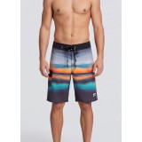 Life Style Butiken Ανδρικό Εμπριμέ Μαγιό BOARDSHORT μήκους 55 cm LS1524133 BLACK 1