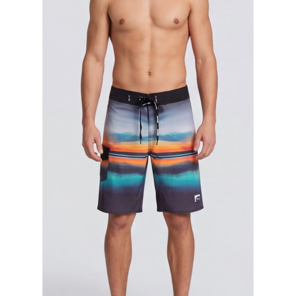 Life Style Butiken Ανδρικό Εμπριμέ Μαγιό BOARDSHORT μήκους 55 cm LS1524133 BLACK