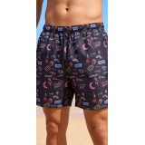Life Style Butiken Ανδρικό Εμπριμέ Μαγιό μήκους 40 cm LS190231 BLACK 1