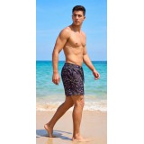 Life Style Butiken Ανδρικό Εμπριμέ Μαγιό μήκους 40 cm LS190231 BLACK 3