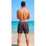 Life Style Butiken Ανδρικό Εμπριμέ Μαγιό μήκους 40 cm LS190231 BLACK 5