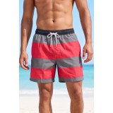 Life Style Butiken Ανδρικό Ριγέ Μαγιό 44cm LS1300030 RED 1