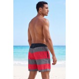 Life Style Butiken Ανδρικό Ριγέ Μαγιό 44cm LS1300030 RED 2