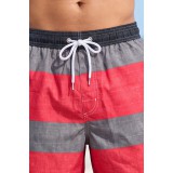 Life Style Butiken Ανδρικό Ριγέ Μαγιό 44cm LS1300030 RED 3