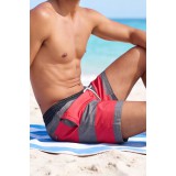 Life Style Butiken Ανδρικό Ριγέ Μαγιό 44cm LS1300030 RED 5