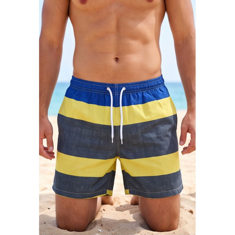Life Style Butiken Ανδρικό Ριγέ Μαγιό 44cm LS1300030 YELLOW Ανδρικά