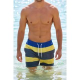 Life Style Butiken Ανδρικό Ριγέ Μαγιό 44cm LS1300030 YELLOW 6