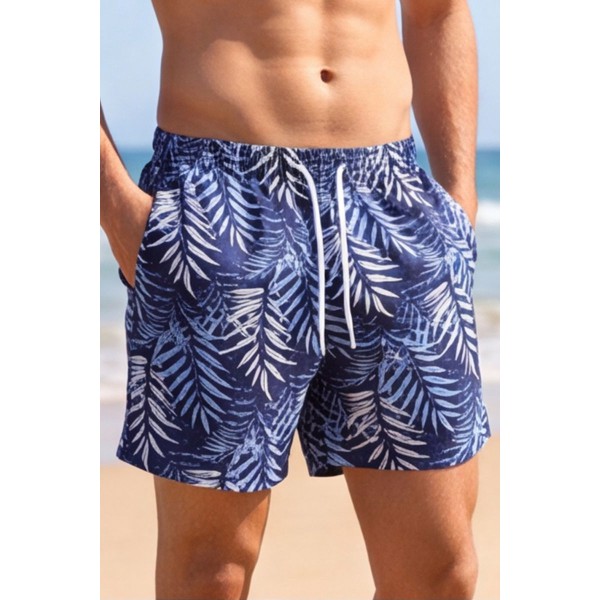 Life Style Butiken Ανδρικό Εμπριμέ Μαγιό μήκους 37 cm LS1300033 NAVY