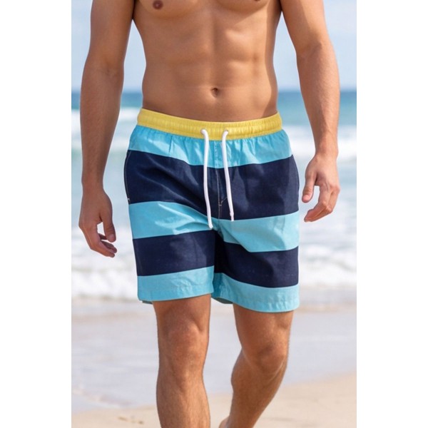 Life Style Butiken Ανδρικό Ριγέ Μαγιό 44cm LS1300030 CIEL